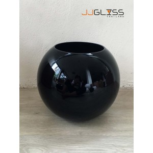 BLACK-H0039-30TL - Black Handmade Colour Vase, Height 30 cm.